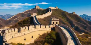 View of Great Wall with sunlight