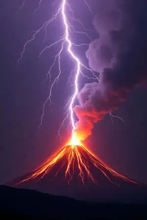 Volcanic Lightning Strike