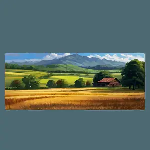 Warm Summer Countryside Landscape PNG abk
