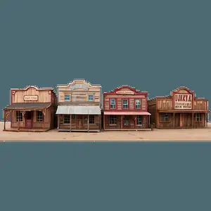 Wild West Town Panorama PNG 13