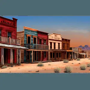 Wild West Town Panorama PNG 67