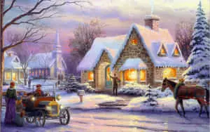 Enchanting Winter Landscape with Snowy Trees