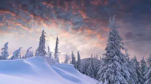 Winter Scene Mountain Of Snow
